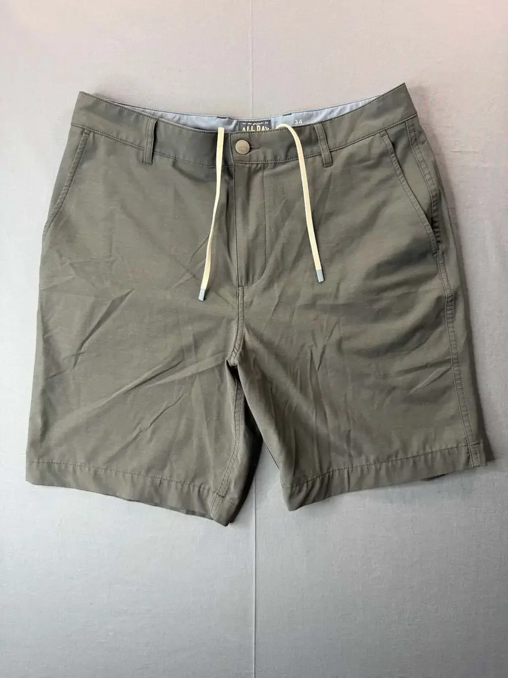 Faherty All Day Shorts Men's 34 Dark Gray 4-Way Stretch Drawstring Golf Preppy